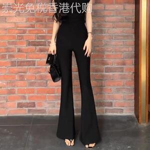 潮牌微喇西装裤子女2025夏季新款气质高腰修身显瘦垂感拖地喇叭裤