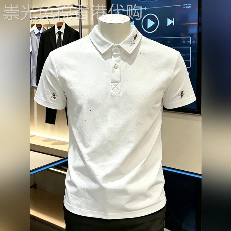 轻奢潮牌满天星翻领Polo衫男士2026夏季时尚痞帅刺绣休闲T恤短袖
