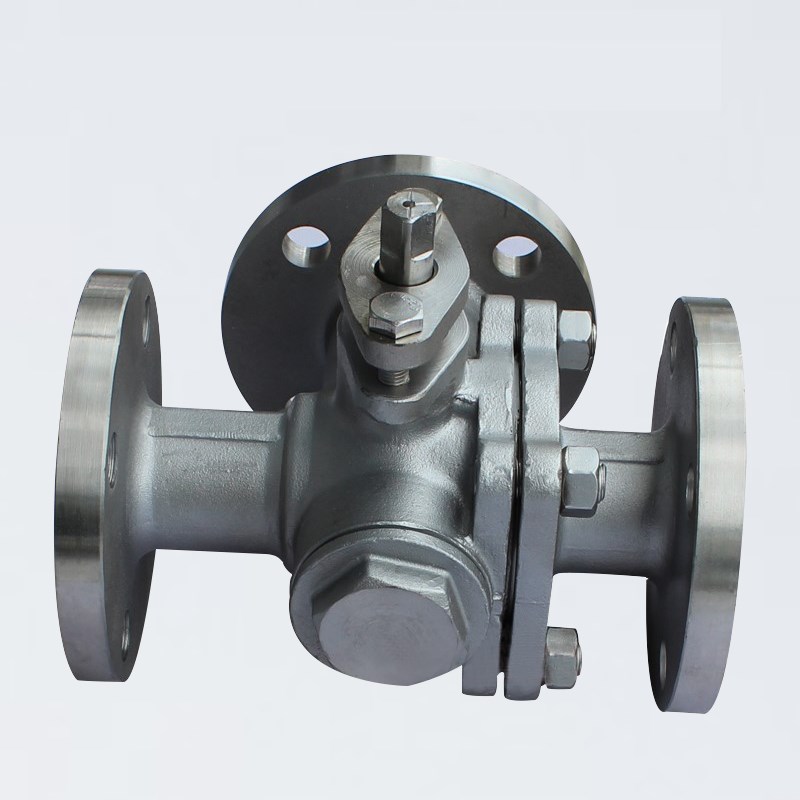 不锈钢法兰三通球阀Q44F-16P Q45FG-16P T型三通球阀 L型三通1
