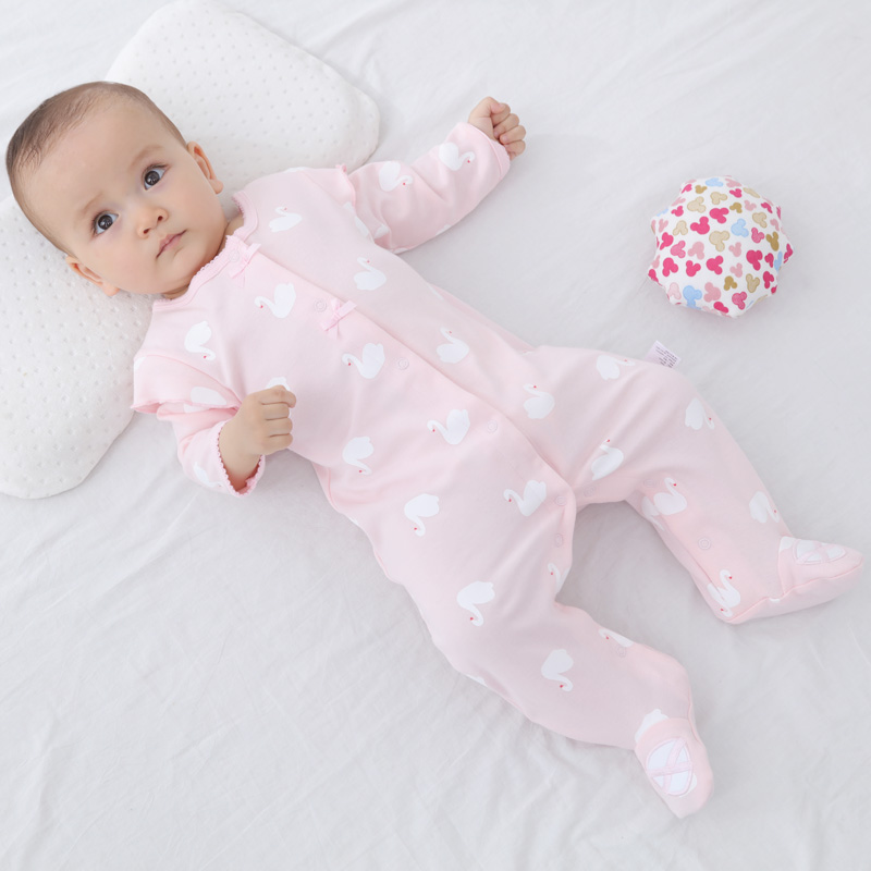 初生女宝宝春秋夏季连体衣薄款