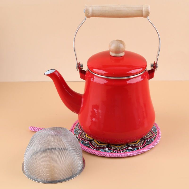 简约搪瓷壶烧水壶咖啡壶泡茶壶糖果色搪瓷水壶冷水壶中式餐厅茶壶