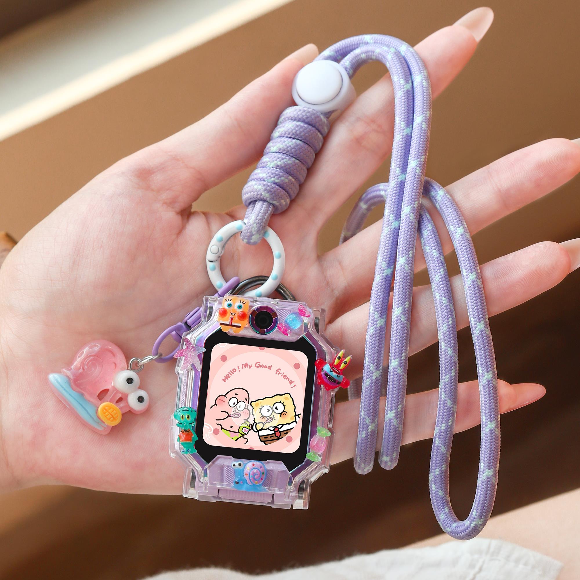 适用小天才W2406AC儿童手表Q3表带N5挂脖绳U5表链D2A保护套D5外壳