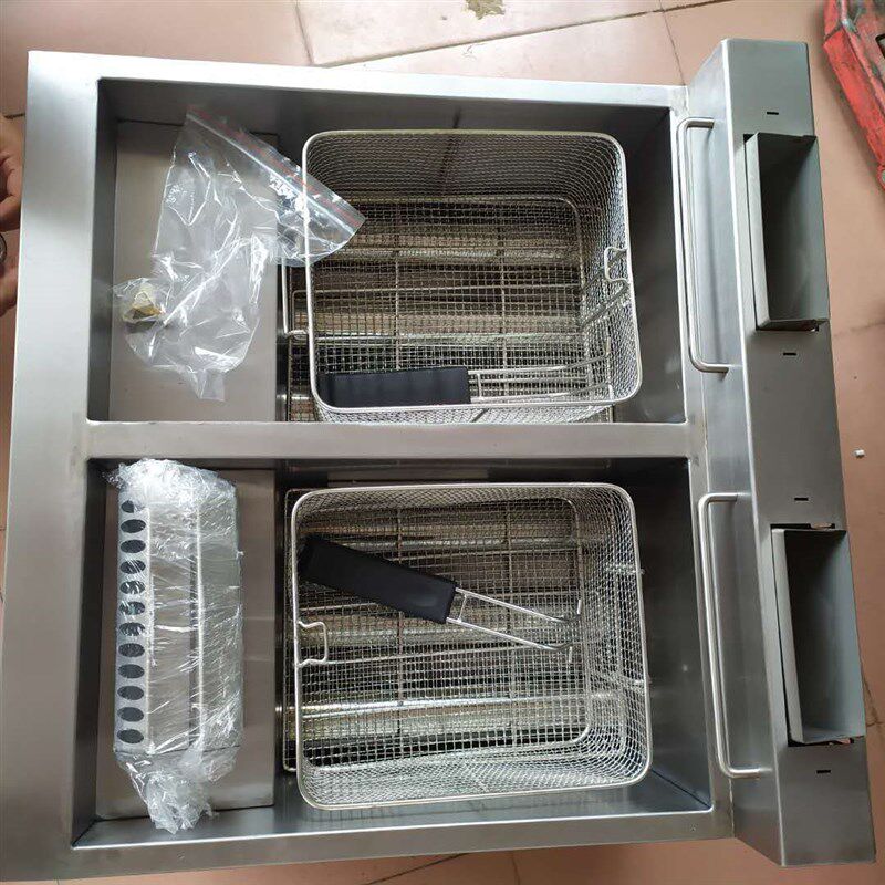 台式油炸炉QM-72A商用双缸自动燃H气不锈钢油炸锅大容量炸鸡炉