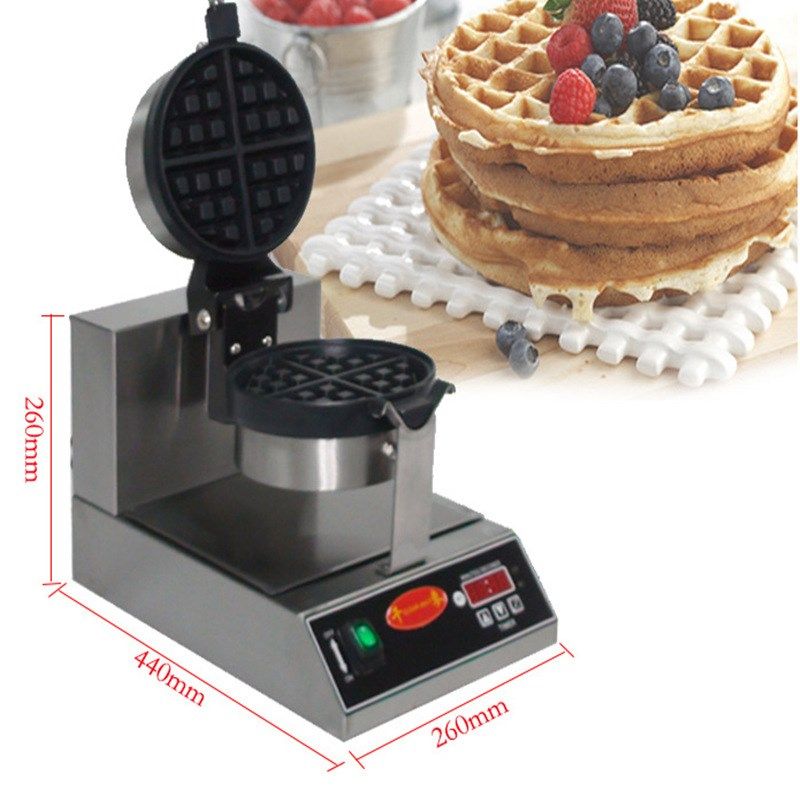 华夫炉UWB-03商用松饼机单头电子版旋转P不粘华夫饼机一键代发