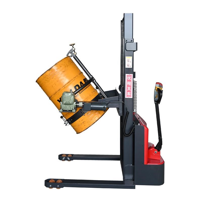 全电动油桶称重倒料车油桶铁桶升高翻转车L塑料桶化工桶电动堆高