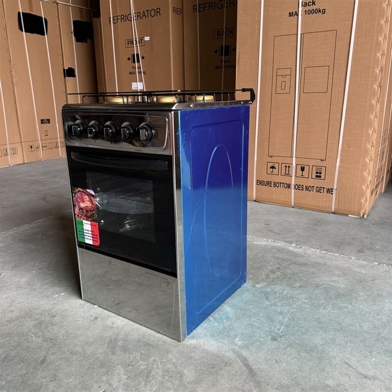 工厂独立式厨房4头不锈钢烤箱煤气灶商用 P自动点火式燃气灶烤