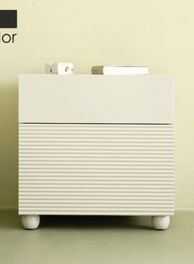 Art Color极简风乳白色床头柜现代简约卧室床边小柜子床头侧边柜