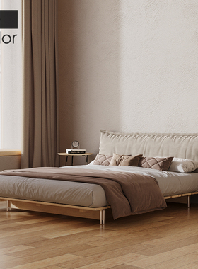 artcolor/法式奶油风布艺床小户型实木软包床互不打扰双人床