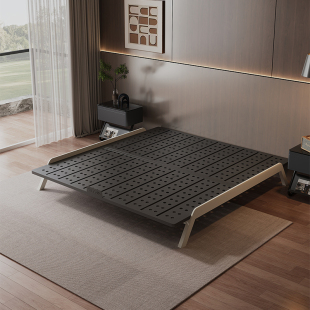 Art 极简主卧现代简约无靠背床架 Color碳素钢无床头床0胶水床意式