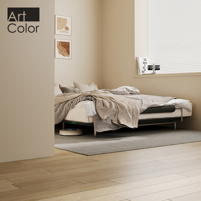 artcolor悬浮奶油侘寂风小户型2024年新款网红无床头碳素钢架床架,住宅家具,床架/床板,淘宝优惠券,粉丝福利购,淘宝优惠卷