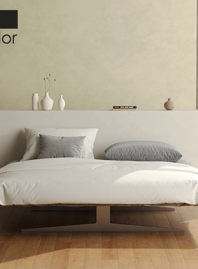 Artcolor侘寂风lago悬浮床小户型不锈钢无床头架子感应灯带钢架床