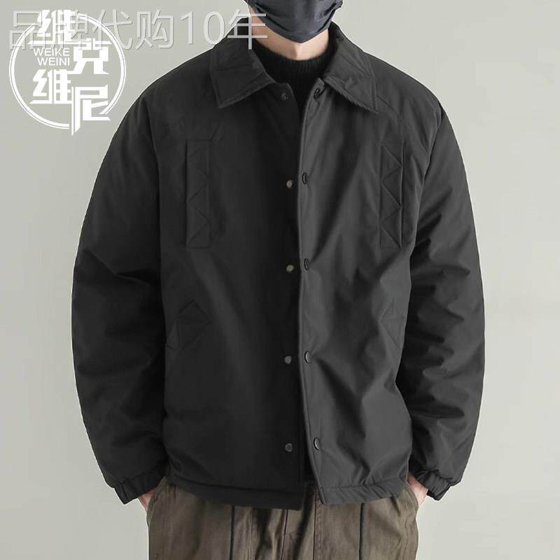 日系工装棉衣外套男士秋冬潮牌痞帅轻薄棉服加厚衬衫式夹克棉袄