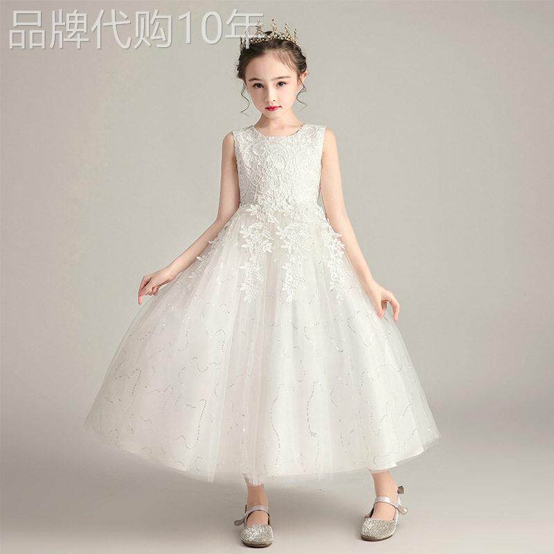 英国next MaxM女童生日公主裙长版花童婚纱礼服儿童钢琴演出服潮