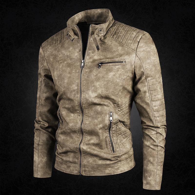 潮牌皮衣男真皮绵羊皮韩版修身立领帅气机车皮夹克冬季加绒外套