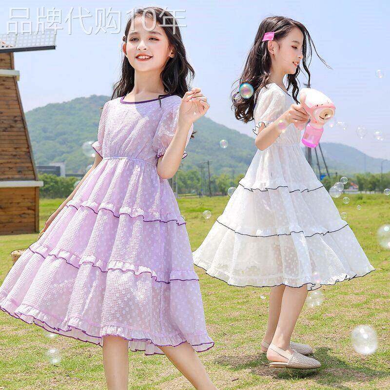 韩国女童夏装儿童洋装2026新款洋派中大童小女孩夏季雪纺公主裙