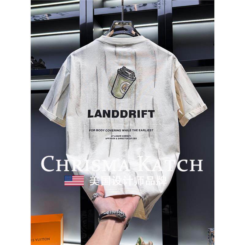 出口美国⭐Chrisma Katch~美式高端扎染印花短袖宽松欧货休闲半袖