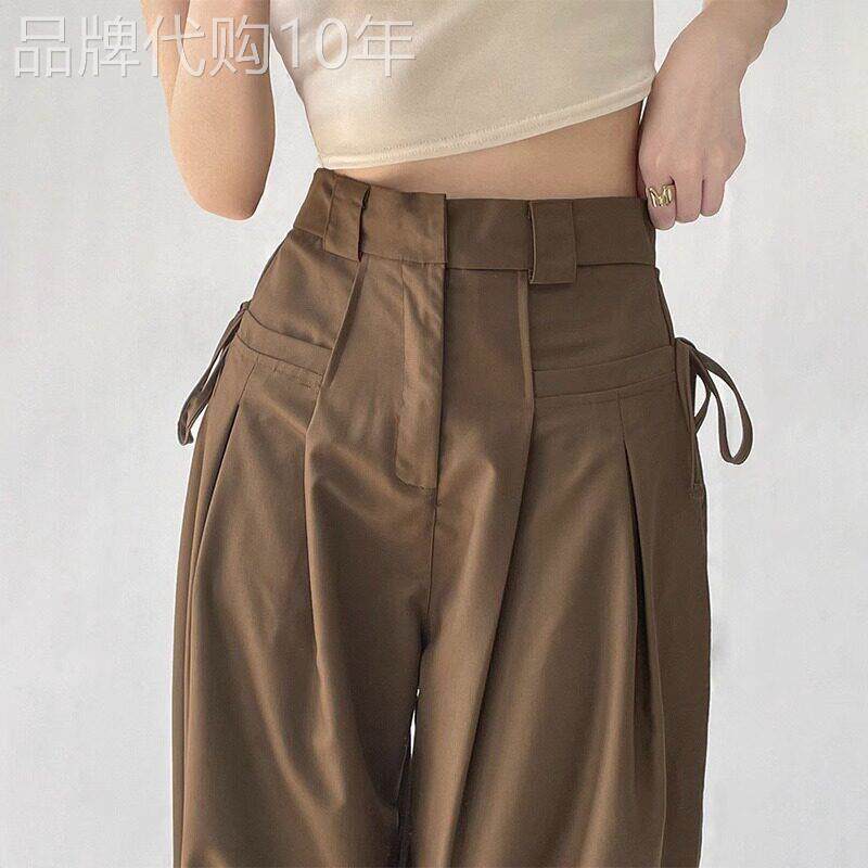 美式覆古阔腿工装裤子女夏季薄款2025新款高腰运动长裤休闲 西裤