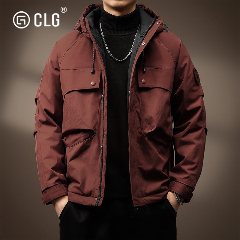 香港CLG潮牌美式户外工装冲锋衣外套男冬季加棉防风夹克休闲棉服