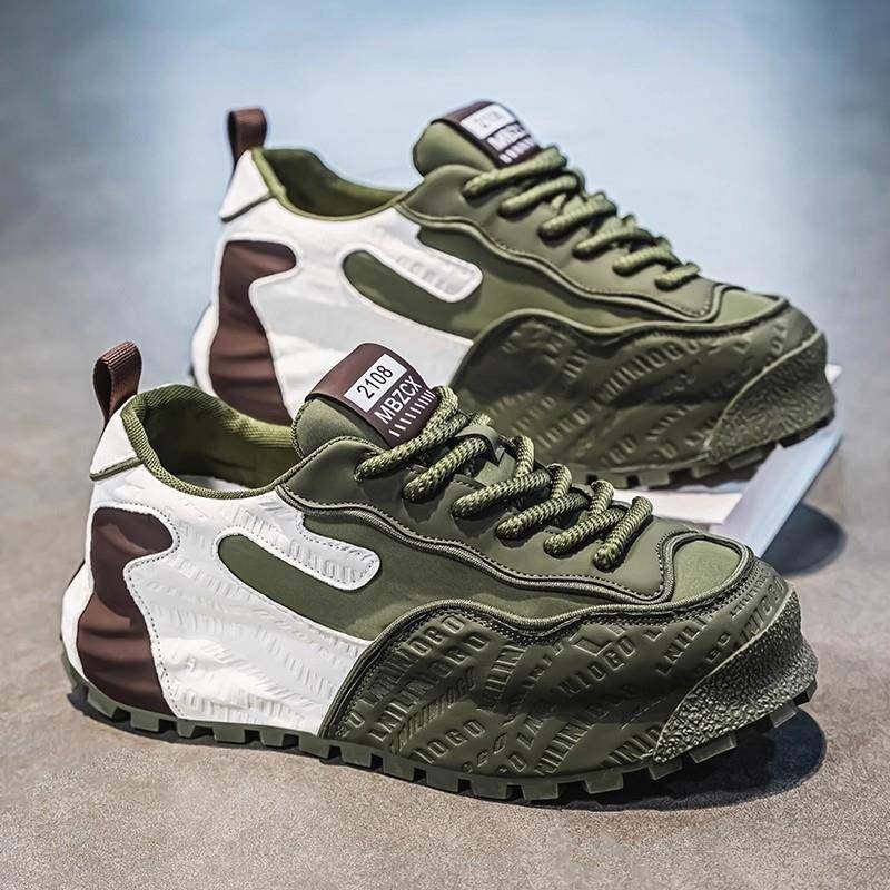 潮牌男鞋秋冬季新款高级感休闲跑步运动鞋厚底增高耐磨包底老爹鞋