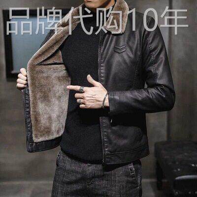 真皮皮衣男秋冬季2025新款加绒加厚皮毛一体皮夹克羊羔毛男士外套