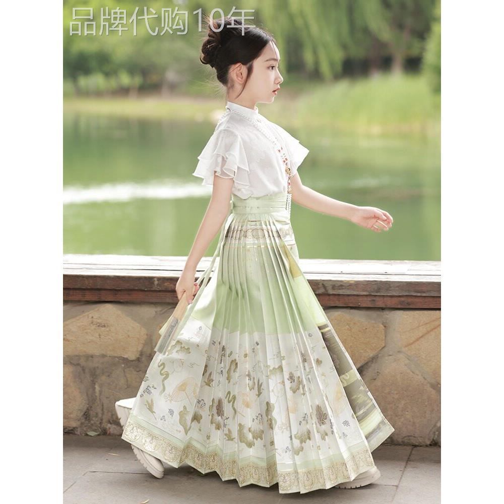 女童汉服套装夏季2026新款洋派儿童中国风改良唐装女孩明制马面裙