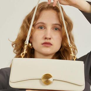 法国MK真皮腋下包女2024新款高级感洋气手提法棍包小众百搭单肩包