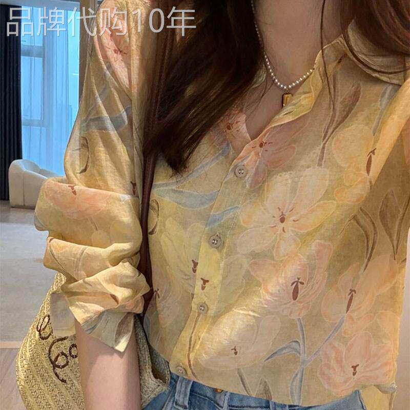 碎花雪纺衬衫女夏季薄款2026新款设计感小众防晒衬衣减龄气质上衣