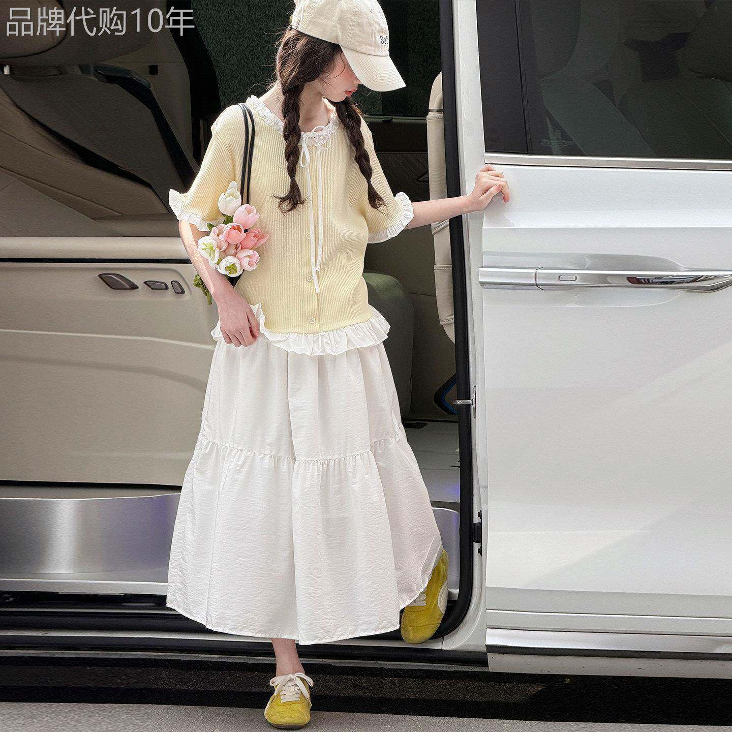 韩国Uamtor女童套裙夏季2026新款小女孩半身裙森系穿搭甜美两件套
