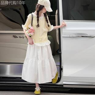 韩国Uamtor女童套裙夏季2026新款小女孩半身裙森系穿搭甜美两件套