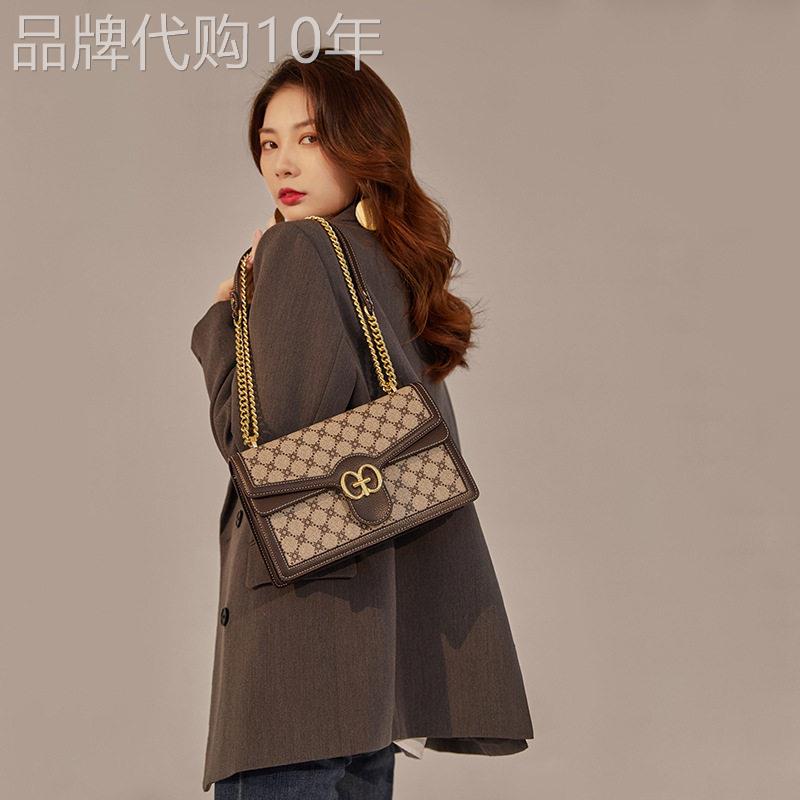 轻奢包包女2025新款真皮女包复古老花链条斜挎腋下包高级感奢侈品