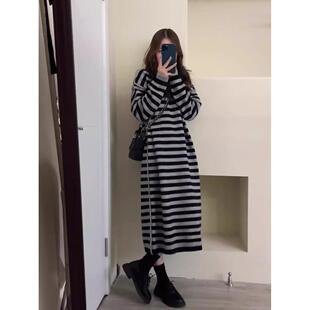 MUAMY秋冬新款法式轻奢气质高级感慵懒风宽松遮肉显瘦针织连衣裙