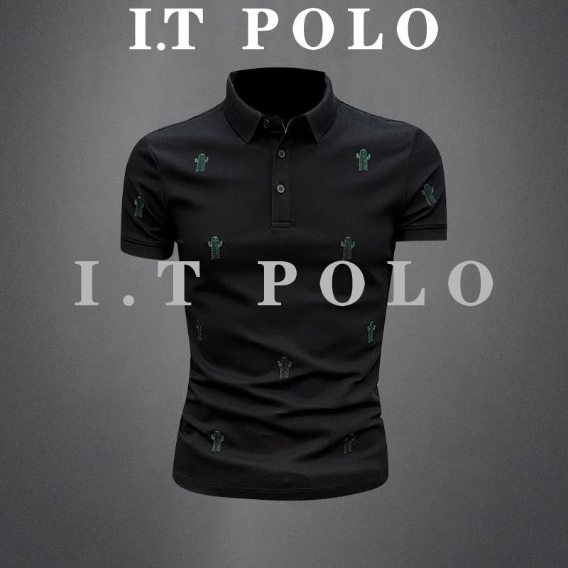I.T POLO 专柜~潮流满印花POLO衫男短袖t恤夏季新款修身时尚T恤