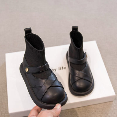 真皮儿童靴子宝宝短靴