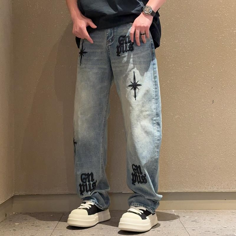 水洗做旧休闲裤个性时尚男裤