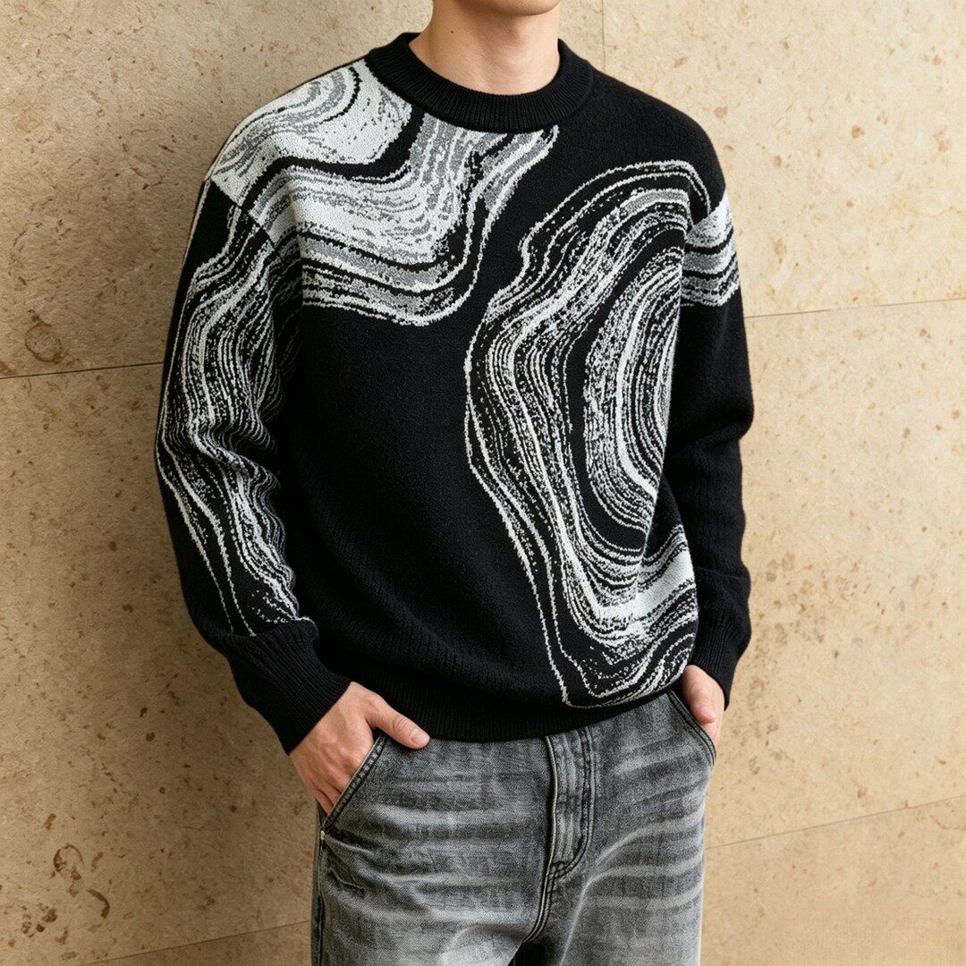 毛衣潮流宽松休闲针织上衣