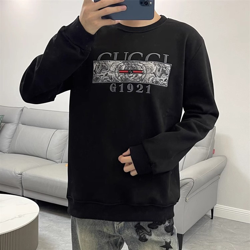 秋冬潮牌休闲时尚日常卫衣男百搭修身潮流日常打底衫男款圆领长袖