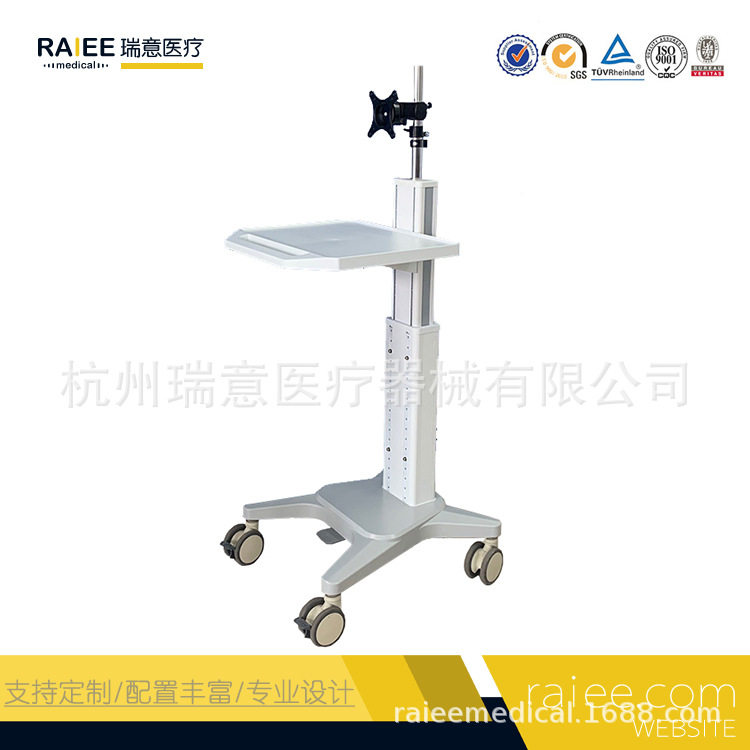 移动电脑推车显示器一体机支架查房车牙科口扫车IDC机房KVM运维车