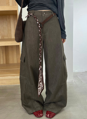 MAR   [T台]广州十三行美式休闲拖地裤秋季女装工装裤83168