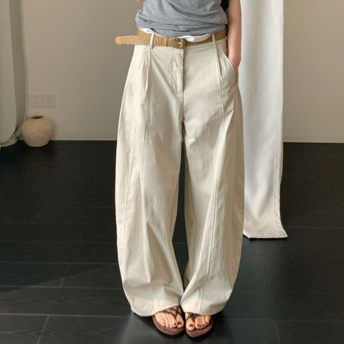 MAR    夏薄料TOP十三行老钱风百搭防晒松弛休闲裤配腰带20196