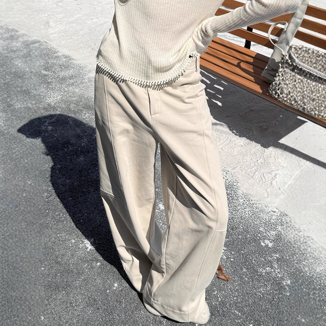 ELSISSI爱姐家女装十三行高腰遮胯显瘦弯刀裤女冬季高级感裤子