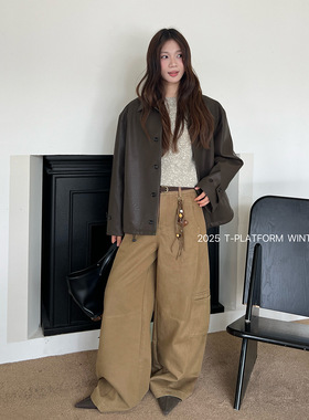 MAR   [T台]广州十三行 美式复古休闲裤初春休闲女装裤子83171