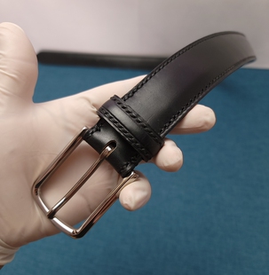 马缰革皮带英国JE马缰革3.5皮带手工缝线