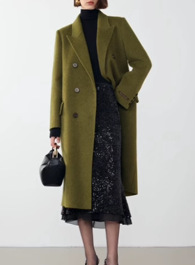 现货音影儿2025年冬季新款朗家同款气质羊毛大衣外套LCFD18HLC949