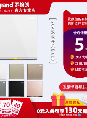 罗格朗逸景带LED指示灯20A双极开关灯曲曲架面板热水器空调总开关