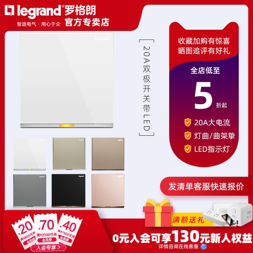 罗格朗逸景带双极开关空调