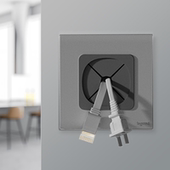 罗格朗简悦出线孔面板86型空白面板五孔电源插座穿线装 饰堵洞穿孔