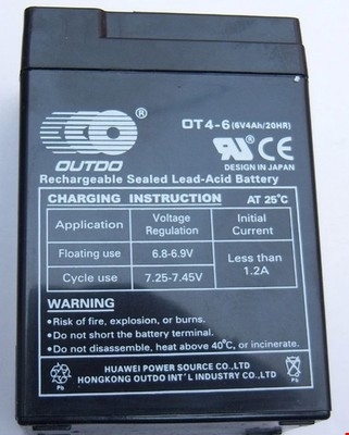 包邮OT4-6蓄电池 3-FM4.0电瓶 6V4AH/20HR 电子称台秤 儿童车电池