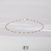 6mm 正圆 仙女链天然淡水有核紫珠满天星 无瑕 18K金