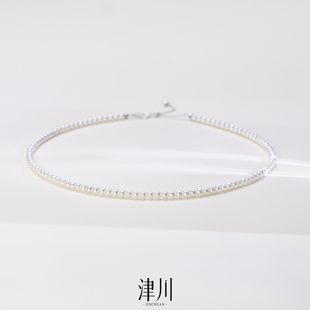 【一条毕业】 淡水小米baby珍珠项链 3-4mm S925银 百搭经典