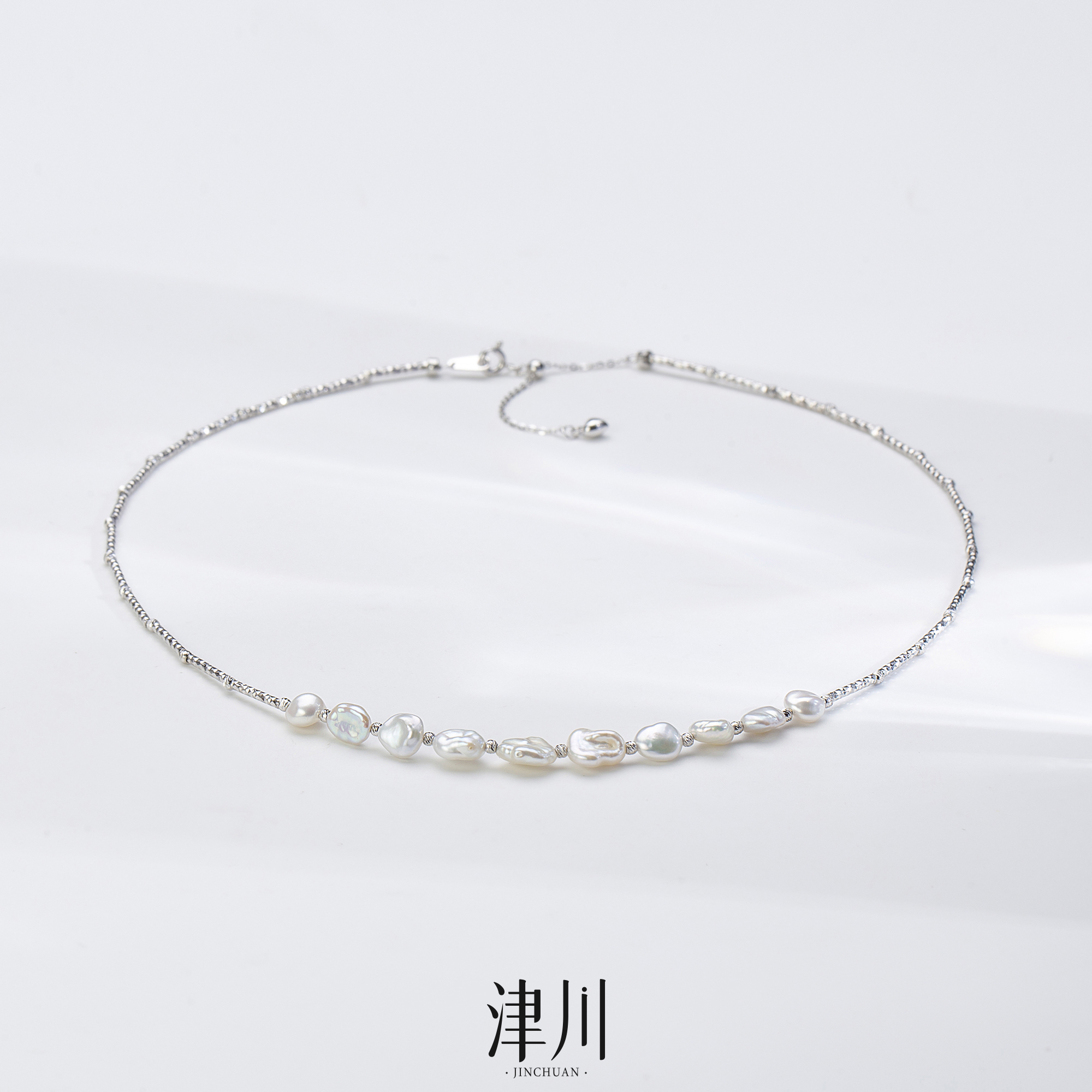 独家设计款淡水keshi项链6-8mm